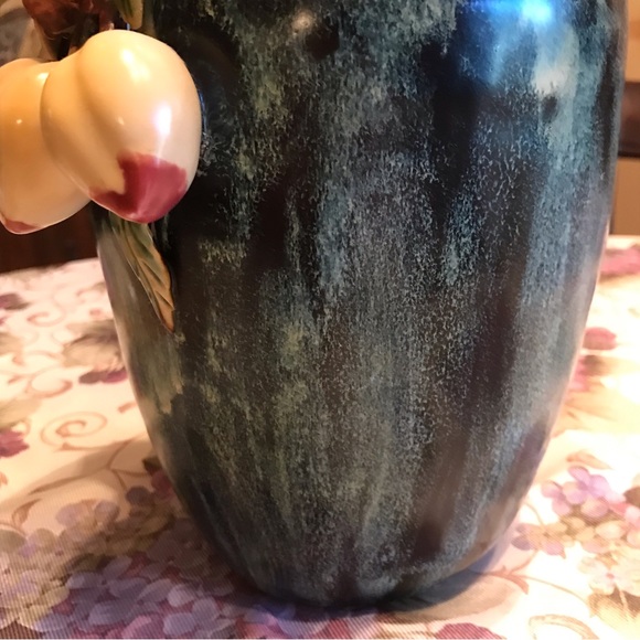 HAND CRAFTED VASE ADDED VINES AND FRUIT - Picture 15 of 16
